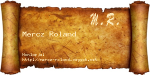 Mercz Roland névjegykártya